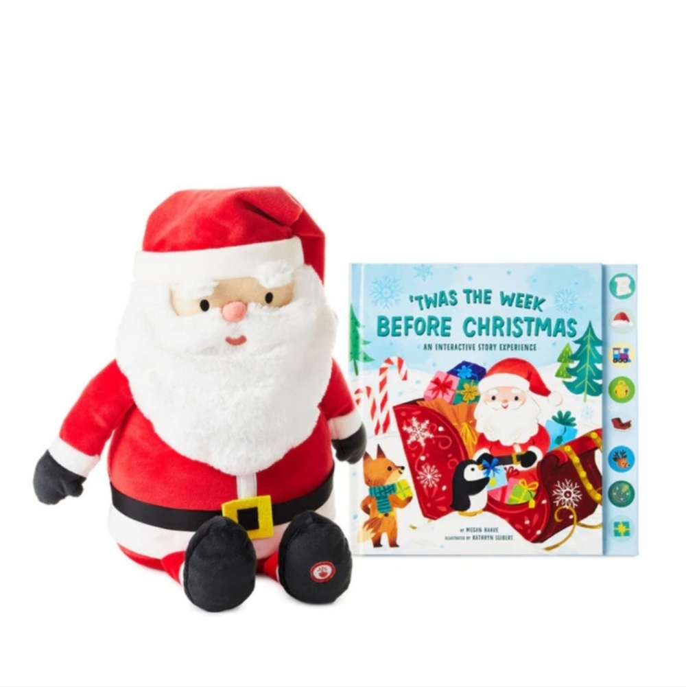 Hallmark ’Twas the Week Before Christmas Interactive Santa& Book With Sound, NIB